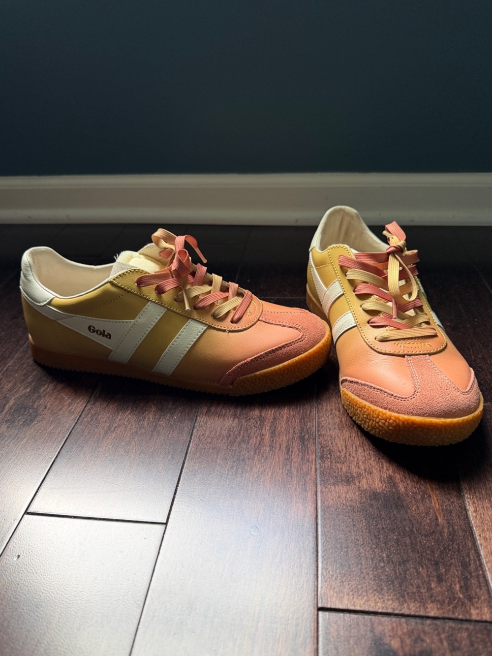 Gola Elan Ombré Sneaker Yellow to Orange Retro Trainers Size 8